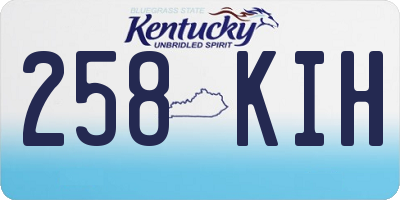 KY license plate 258KIH