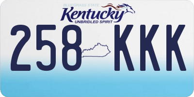 KY license plate 258KKK