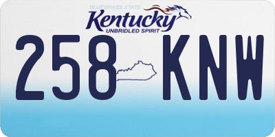 KY license plate 258KNW
