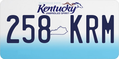 KY license plate 258KRM