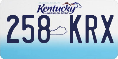 KY license plate 258KRX
