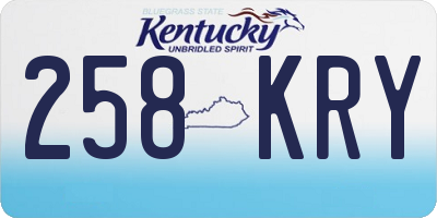 KY license plate 258KRY
