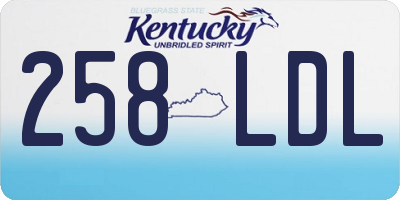KY license plate 258LDL