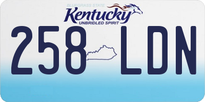 KY license plate 258LDN