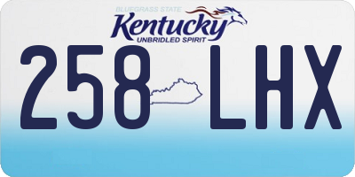 KY license plate 258LHX