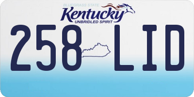 KY license plate 258LID