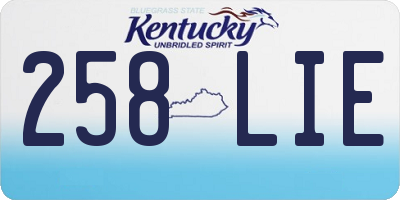 KY license plate 258LIE
