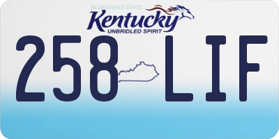 KY license plate 258LIF