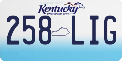 KY license plate 258LIG