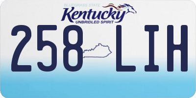 KY license plate 258LIH