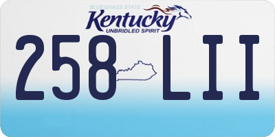 KY license plate 258LII