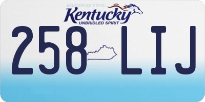 KY license plate 258LIJ