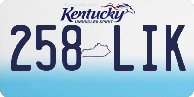 KY license plate 258LIK