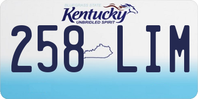 KY license plate 258LIM
