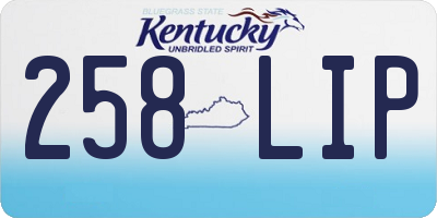 KY license plate 258LIP