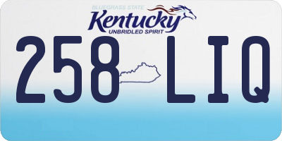 KY license plate 258LIQ