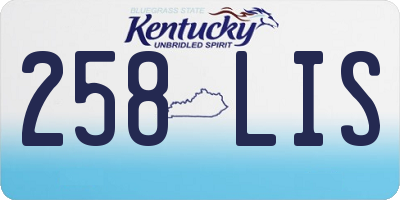 KY license plate 258LIS