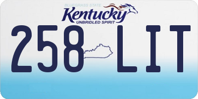 KY license plate 258LIT