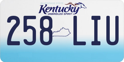 KY license plate 258LIU