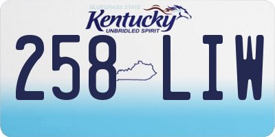 KY license plate 258LIW