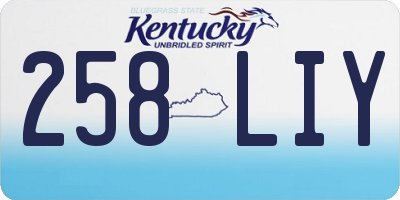 KY license plate 258LIY