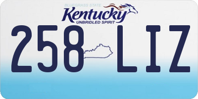 KY license plate 258LIZ