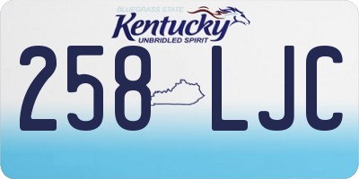 KY license plate 258LJC