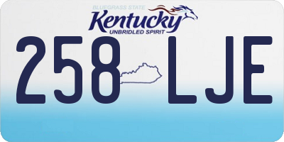 KY license plate 258LJE