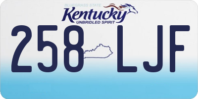 KY license plate 258LJF