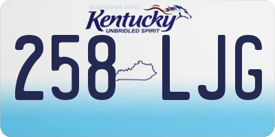 KY license plate 258LJG