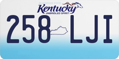 KY license plate 258LJI
