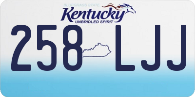 KY license plate 258LJJ