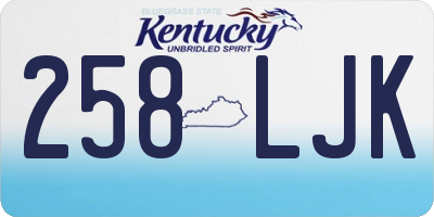 KY license plate 258LJK