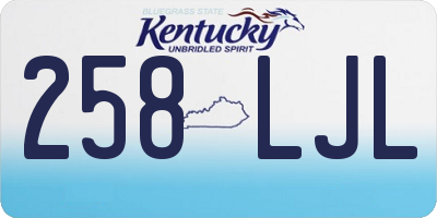 KY license plate 258LJL