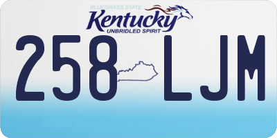 KY license plate 258LJM