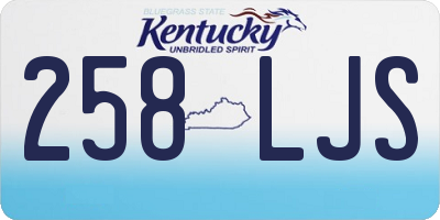 KY license plate 258LJS