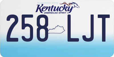 KY license plate 258LJT