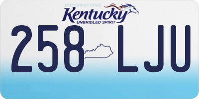 KY license plate 258LJU