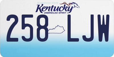 KY license plate 258LJW
