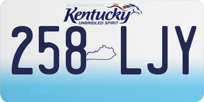 KY license plate 258LJY