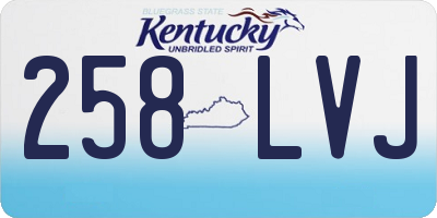 KY license plate 258LVJ