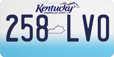 KY license plate 258LVO