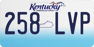 KY license plate 258LVP