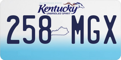 KY license plate 258MGX