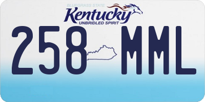KY license plate 258MML