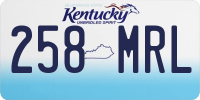 KY license plate 258MRL