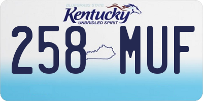 KY license plate 258MUF