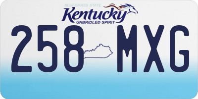 KY license plate 258MXG