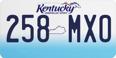 KY license plate 258MXO
