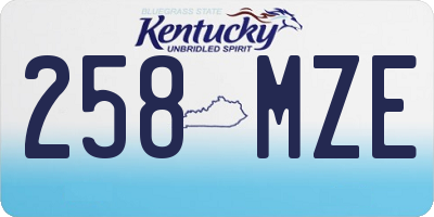 KY license plate 258MZE